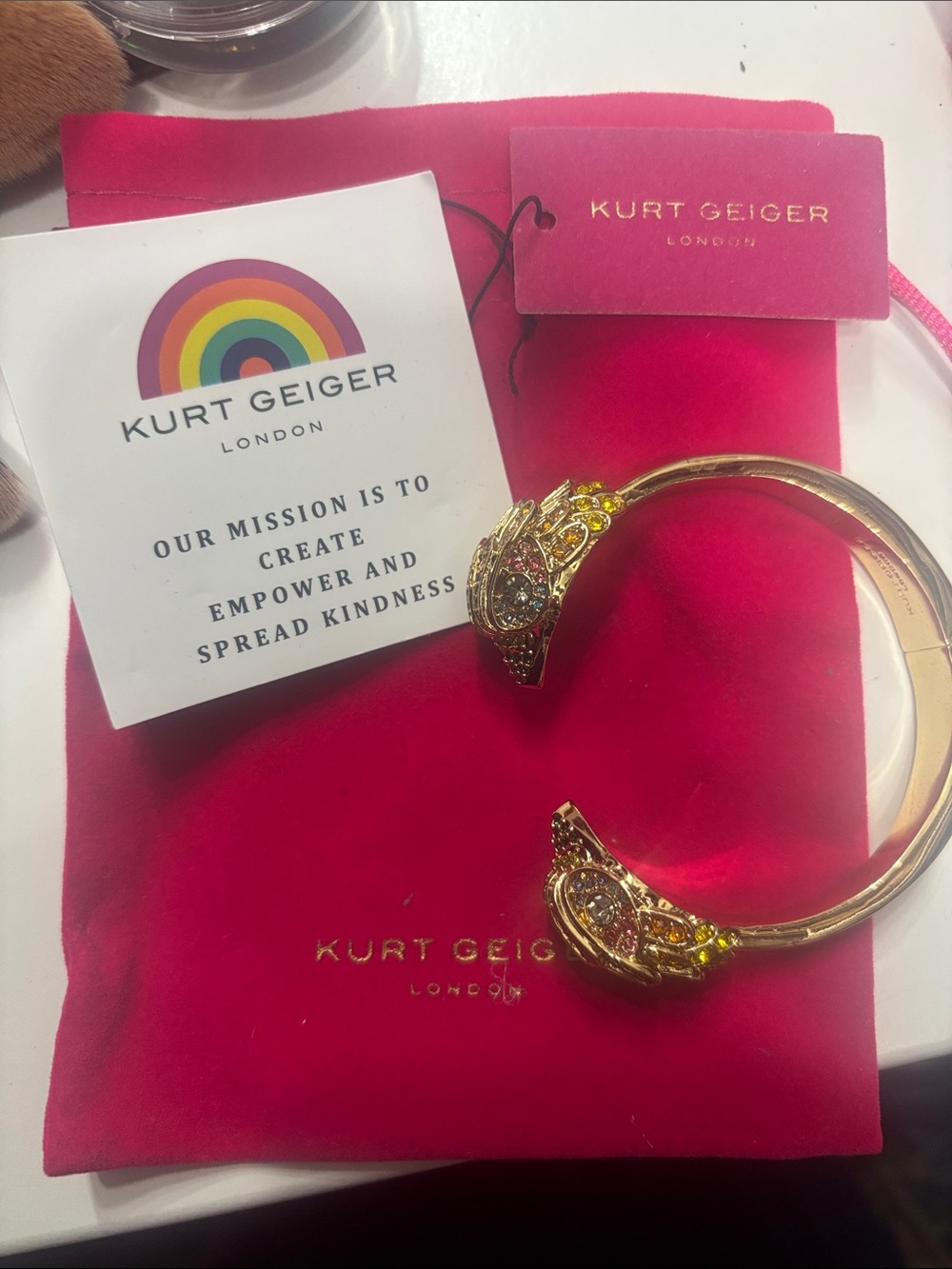 Kurt Geiger Gold-Tone Crystal  Cuff Bracelet - Gold